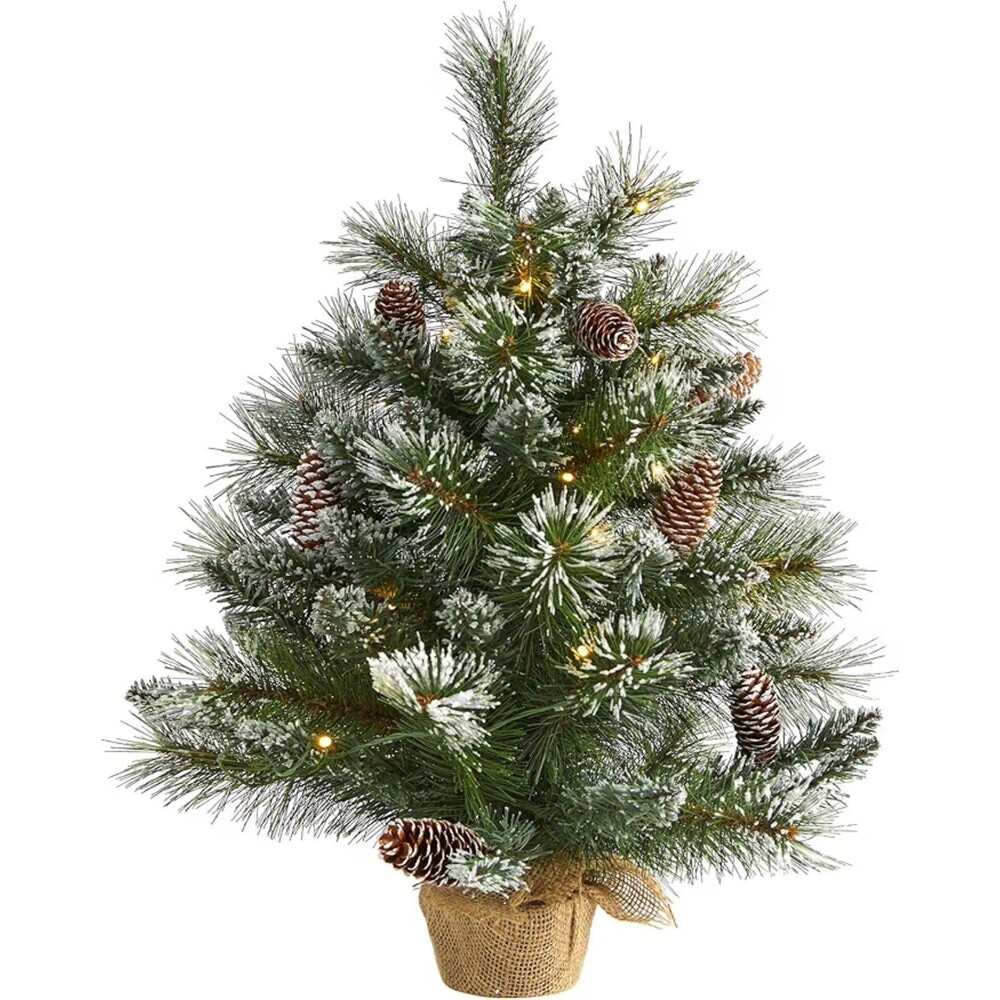 Nearly Natural 2ft Frosted Christmas Tree NEW
